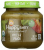 HAPPY BABY: Stage 2 Apples and Spinach Baby Food, 4 oz New