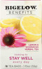 BIGELOW: Benefits Lemon and Echinacea Herbal Tea 18 Bags, 1.15 oz New