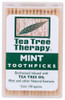TEA TREE THERAPY: Toothpicks Mint, 100 Toothpicks New