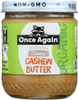 ONCE AGAIN: Organic Creamy Cashew Butter, 12 oz New
