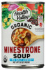 HEALTH VALLEY: Organic Minestrone Soup No Salt Added, 15 Oz New
