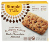 SIMPLE MILLS: Dark Chocolate Almond Soft Baked Bars, 5.99 oz New