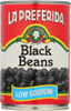 LA PREFERIDA: Bean Blk Low Sodium, 15 oz New