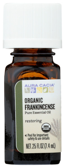 AURA CACIA: Aura Cacia Organic Frankincense Essential Oil, 0.25 oz New