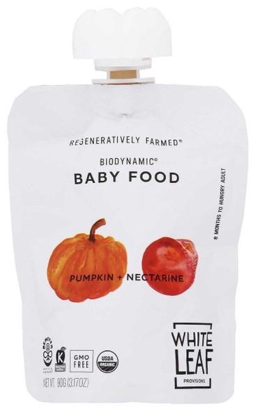 WHITE LEAF PROVISIONS: Baby Food Pumpkin Nectrne, 3.17 oz New