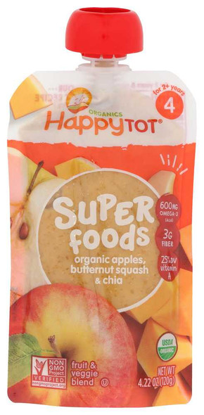 HAPPY TOT ORGANIC SUPERFOODS: Apples & Butternut Squash, 4.22 oz New