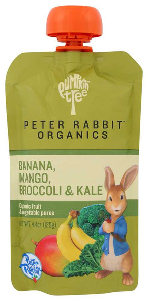 PETER RABBIT ORGANICS: Banana, Mango, Broccoli & Kale Fruit & Vegetable Puree, 4.4 oz New