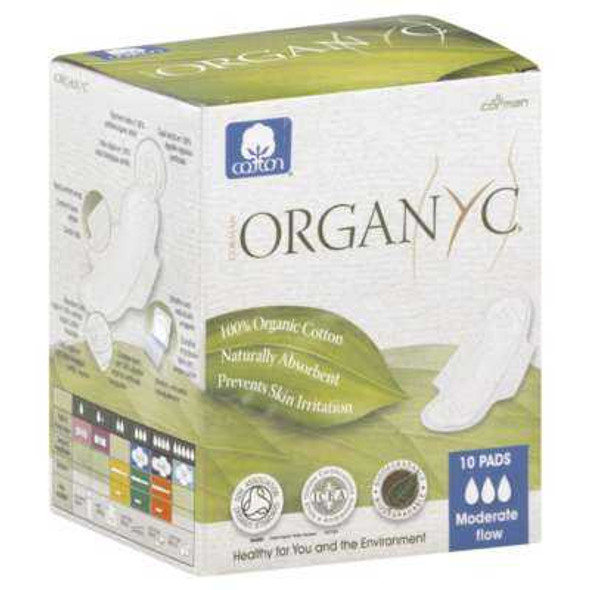ORGANYC: Organic Cotton Moderate Flow Pad, 10 pc New