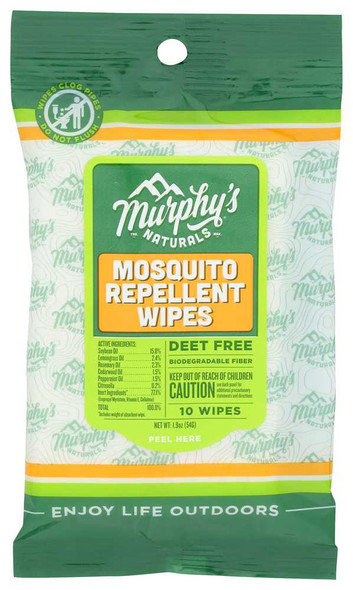 MURPHYS NATURALS: Wipe Repellent Mosquito, 10 CT New