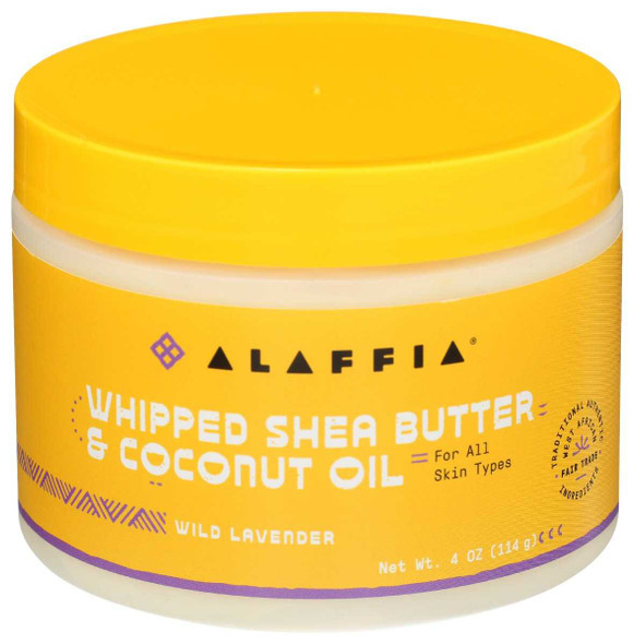 ALAFFIA: Whipped Shea Butter and Coconut Oil Wild Lavender, 4 oz New