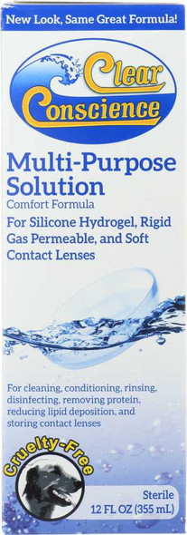 CLEAR CONSCIENCE: Contact Lens Multi Purpose Solution, 12 oz New