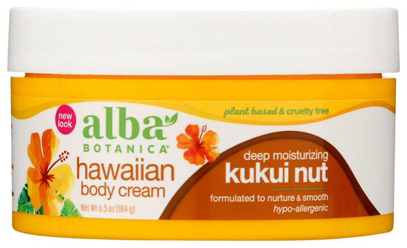 ALBA BOTANICA: Hawaiian Body Cream Kukui Nut, 6.5 oz New