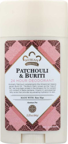 NUBIAN HERITAGE: Deodorant Patchouli & Buriti, 2.25 oz New