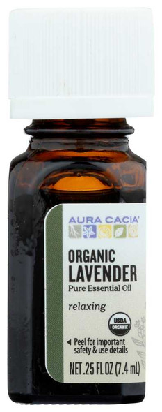 AURA CACIA: Organic Lavender Essential Oil, 0.25 oz New