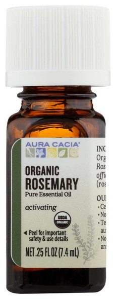 AURA CACIA: Organic Rosemary Essential Oil, 0.25 oz New