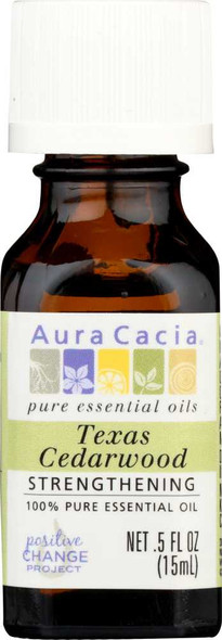 AURA CACIA: 100% Pure Essential Oil Texas Cedarwood, 0.5 Oz New