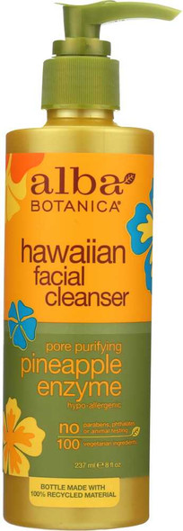 ALBA BOTANICA: Hawaiian Facial Cleanser Pineapple Enzyme, 8 oz New