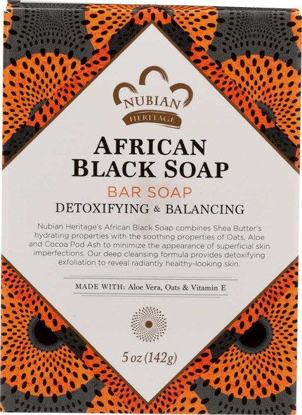 NUBIAN HERITAGE: Bar Soap African Black with Oats Aloe And Vitamin E, 5 oz New