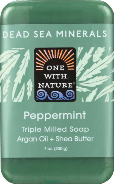 ONE WITH NATURE: Triple Milled Soap Peppermint, 7 oz New