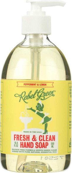 REBEL GREEN: Luxe Hand Cream Peppermint & Lemon, 16.9 oz New