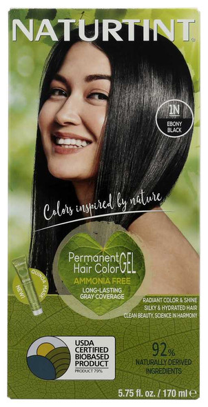 NATURTINT: Permanent Hair Color 1N Ebony Black, 5.28 oz New