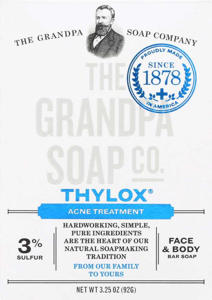 GRANDPA'S: Bar Soap Thylox Acne Treatment with Sulfur, 3.25 oz New