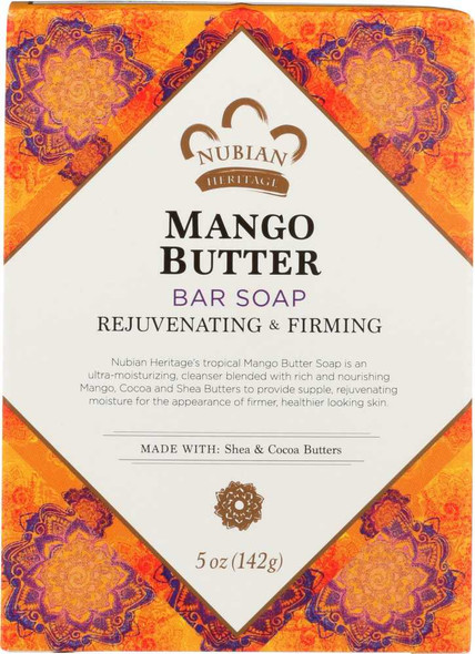 NUBIAN HERITAGE: Bar Soap Mango Butter with Shea and Cocoa Butters and Vitamin C, 5 oz New