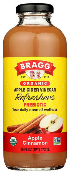 BRAGG: Organic Apple Cinnamon Apple Cider Vinegar Refreshers, 16 oz New