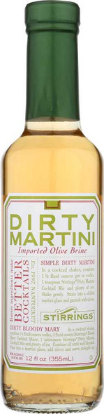STIRRINGS: Dirty Martini Mix, 12 oz New