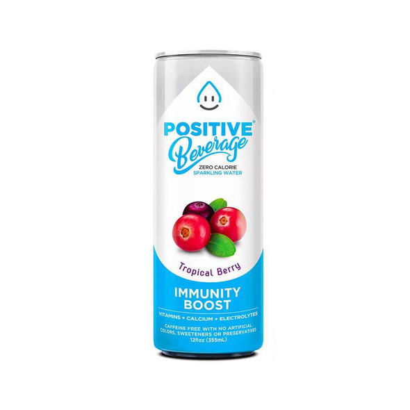 POSITIVE BEVERAGE: Tropical Berry Zero Calorie Sparkling Water, 12 fo New