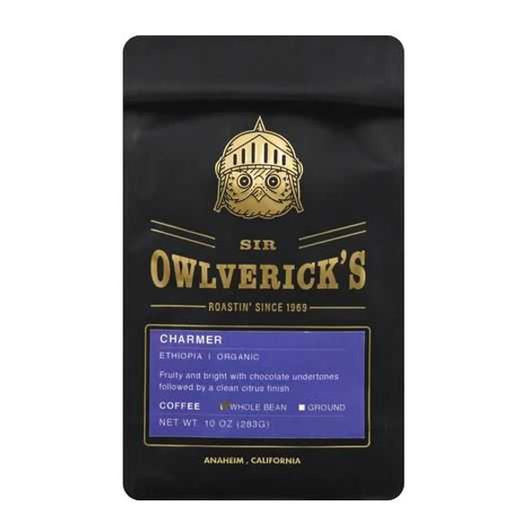SIR OWLVERICK: Coffee Charmer Ethiopia Whole Bean Organic, 10 oz New