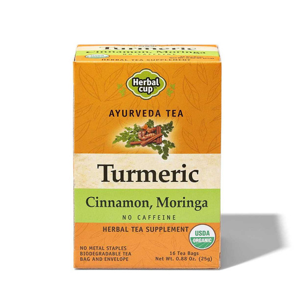 HERBAL CUP: Turmeric Cinnamon Moringa Tea, 16 bg New