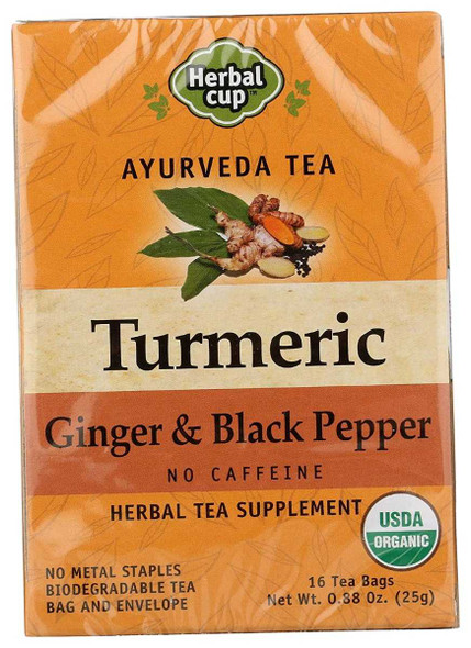 HERBAL CUP: Turmeric Ginger Black Pepper Tea, 16 bg New