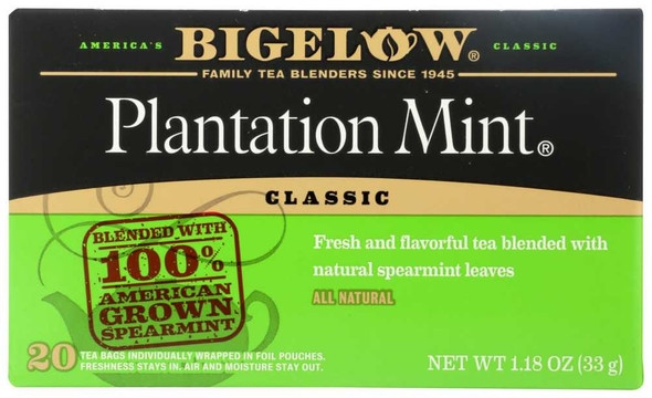 BIGELOW: Tea Black Tea Plantation Mint, 20 tea bags New