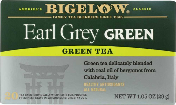 BIGELOW: Earl Grey Green Tea Healthy Antioxidants 20 Tea Bags, 1.05 oz New