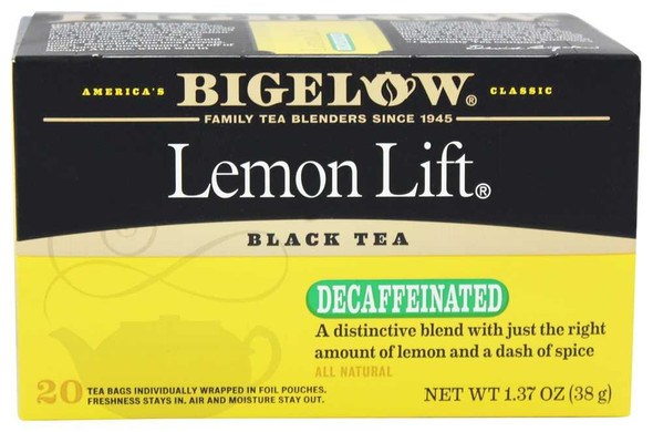 BIGELOW: Lemon Lift Black Tea Decaffeinated, 20 Tea Bags, 1.37 oz New