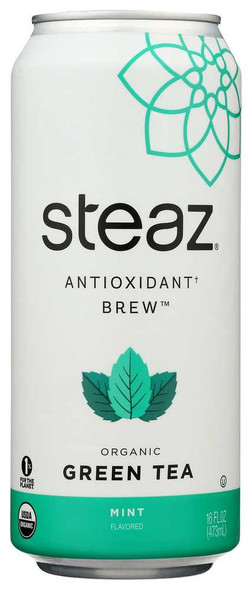 STEAZ: Organic Iced Green Tea Mint Lightly Sweetened, 16 oz New