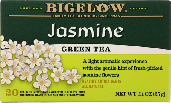 BIGELOW: Jasmine Green Tea 20 Tea Bags, 0.91 oz New