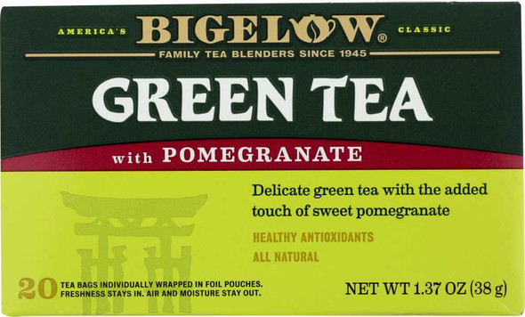 BIGELOW: Green Tea With Pomegranate 20 Tea Bags, 1.37 oz New