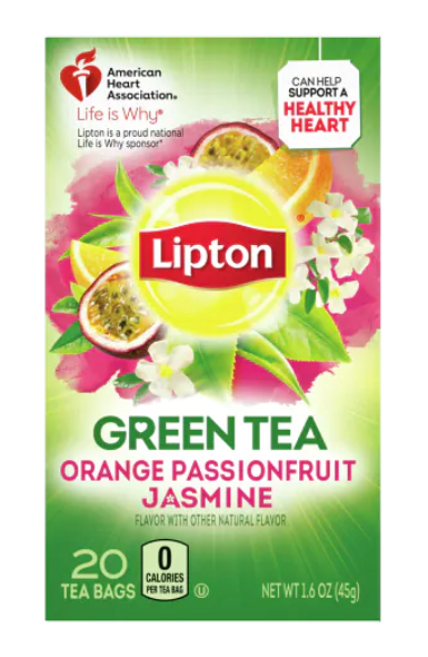LIPTON: Orange Passionfruit Jasmine Green Tea, 20 bg New