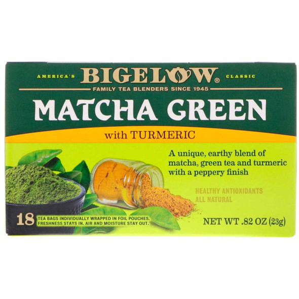 BIGELOW: Matcha Green Tea with Turmeric 18 Bags, 0.82 oz New