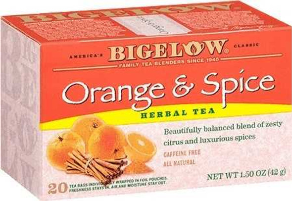 BIGELOW: Tea Orange and Spice 20 Bags, 1.5 oz New