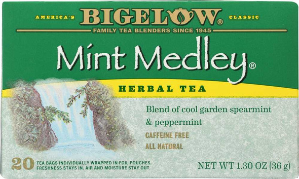 BIGELOW: Mint Medley Herbal Tea 20 Bags, 1.3 oz New