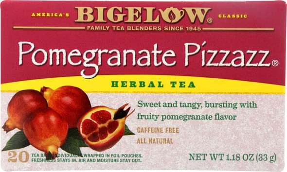 BIGELOW: Pomegranate Pizzazz Herbal Tea 20 Bags, 1.18 oz New