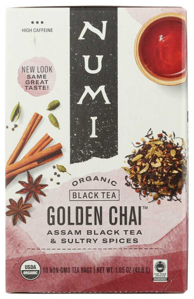 NUMI TEAS: Golden Chai Assam Black Tea, 18 bg New