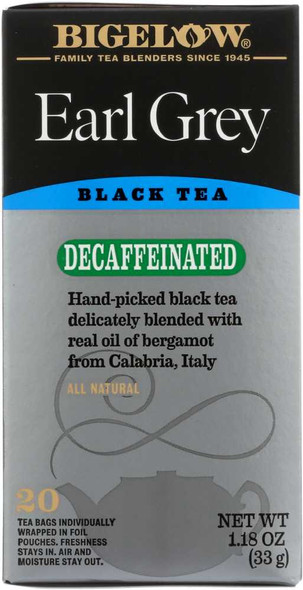 BIGELOW: Earl Grey Decaf Tea 20 Bags, 1.18 oz New