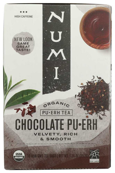NUMI TEA: Tea Chocolate Puerh Organic, 16 bg New