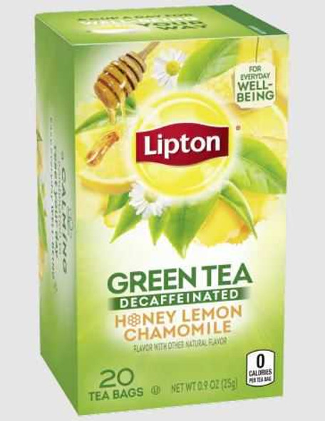 LIPTON: Green Tea Honey Lemon Decaf, 20 bg New