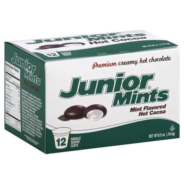 TOOTSIE ROLL BEVERAGES: Junior Mints Mint Flavored Hot Cocoa, 12 pc New