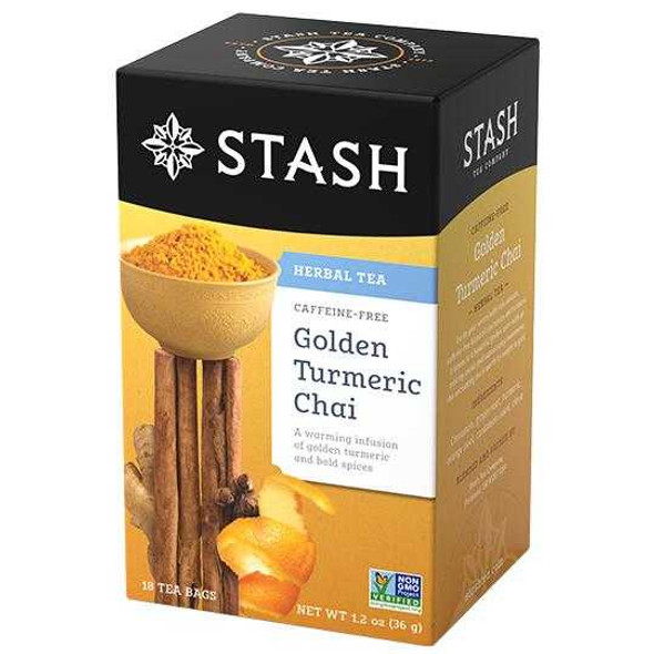 STASH TEA: Tea Chai Gold Turmeric, 18 bg New